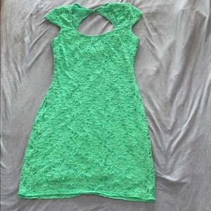 Teal Lace Casual Jump Dress Medium